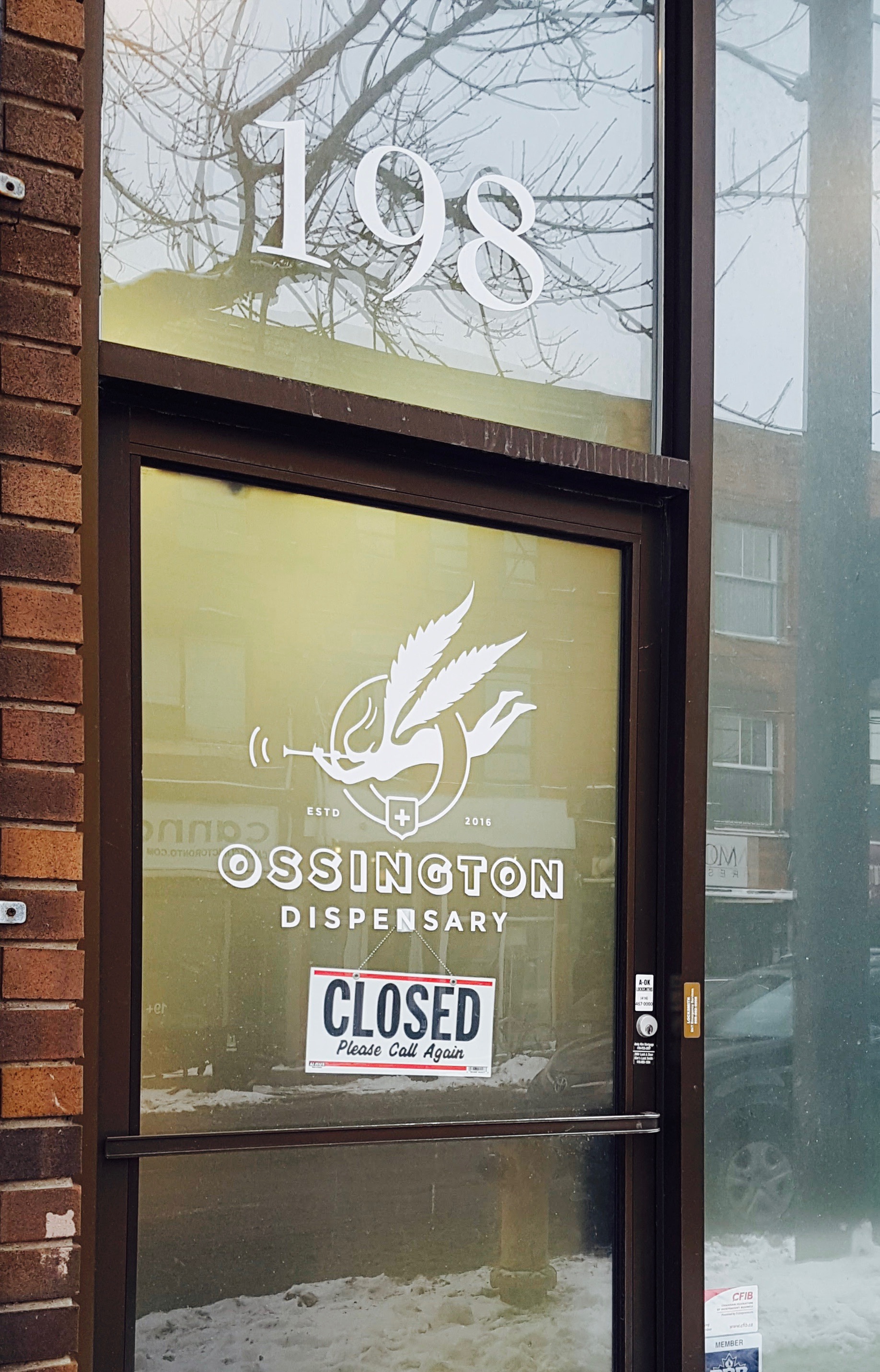 Ossington Dispensary Closed