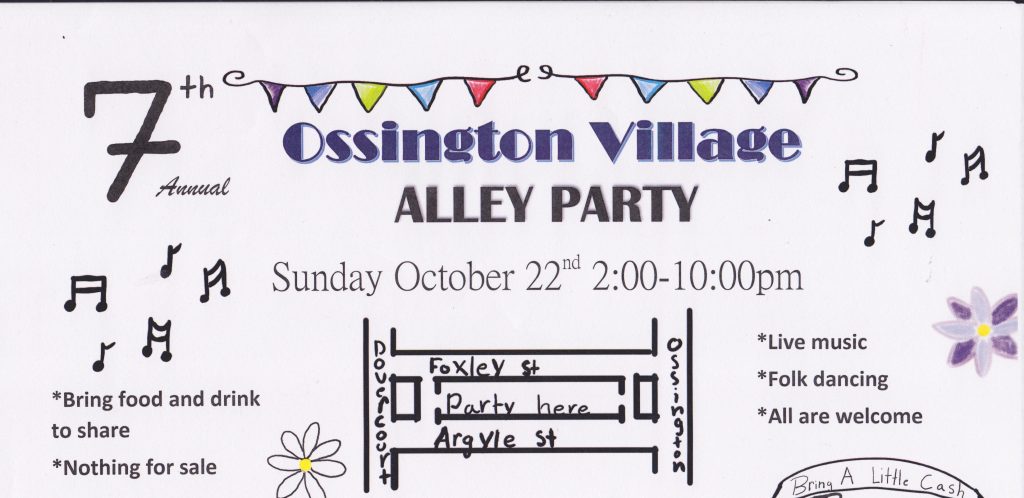 Ossington Village Alleyway party poster